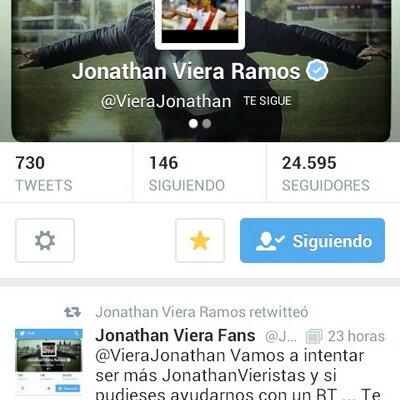 Profile Picture of Jonathan Viera Fan (@JohnyVieraFans) on Twitter
