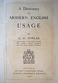 Profile Picture of A Dictionary of Modern English Usageon Wikipedia
